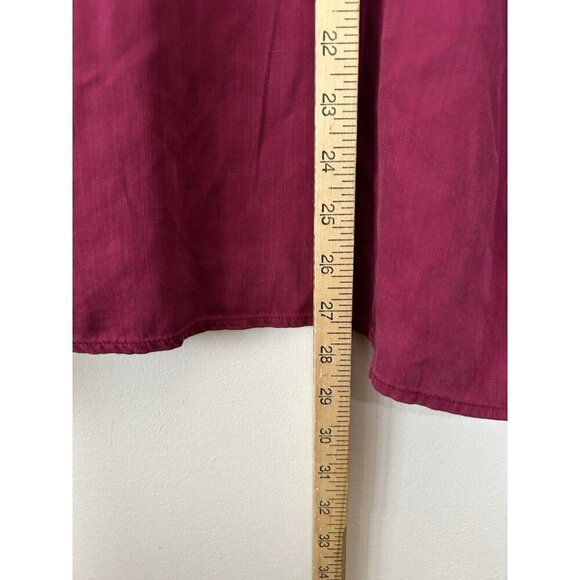 Dear John Long Sleeve Tencel Maroon Red Women’s Button Down Top Size Large NWT - Picture 5 of 9